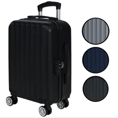 Leonardo Koffer Handbagage - Reiskoffer met Wielen Handbagage - met Kofferslot - 52 x 34,5 x 20 cm - Zwart