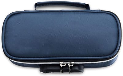 Veilige en afsluitbare etui voor school, grote capaciteit, mini reiskluis, blauw, 21.5x9.5x6.5cm, ideaal voor pennen en waardevolle spullen