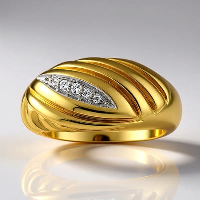 Cavill - Zilveren ring 925 Sterling verguld met Cambodjaanse zirkoon 0 064 ct - Modern elegant dames sieraad - Pave steensetting