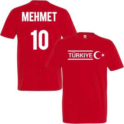 Türkiye Kinder T-shirt gepersonaliseerd met naam en rugnummer - leeftijds maat 2jr - Rood - WK Voetbal - Turkije