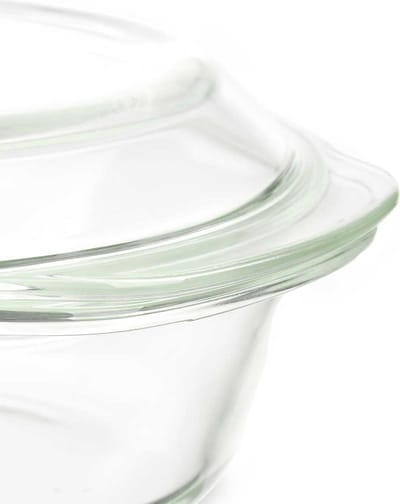 Ronde hittebestendige schaal met deksel, 2 l