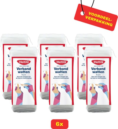 6X HeltiQ Verbandwatten - 6x 50g - Voordeelverpakking!