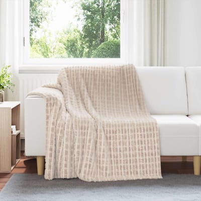 vidaXL Gooi Deken Beige 200 x 150 cm 0.75 kg Fleece
