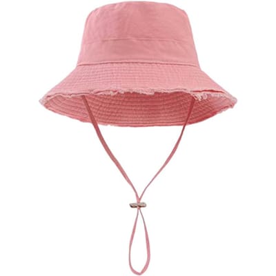 Chapeau Seau Portable Protection UV à Large Bord Bord Cassé Casquette Pare-Soleil Chapeau de Soleil Voyage brown