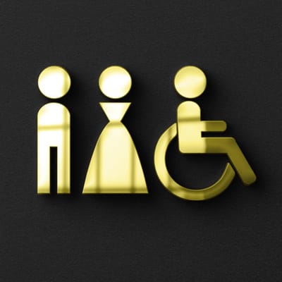 Gepolijst Gouden Gehandicapten WC Bord Toilet Deurplaat Sticker Luxueus