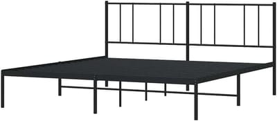 Metalen Bedframe - Ledikant Frame - Slaapkamer Inrichting - Robuuste Stalen Constructie - 200x200 cm - Zwart