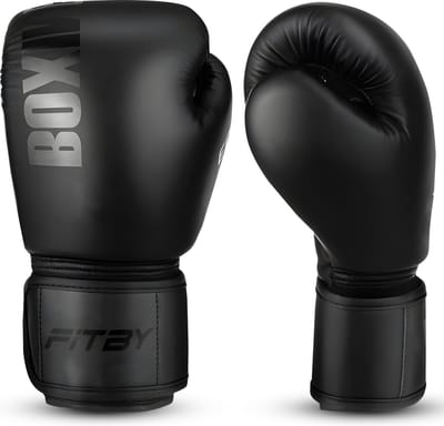 Fitby Bokshandschoenen - Kickboks Handschoenen - Boxing Gloves - Kinder Bokshandschoenen - Zwart - 8 oz