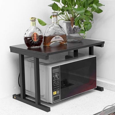 Stainless Steel Magnetronrek met Eco-vriendelijk Chipboard - Ruimtebesparende Toaster Rack voor Keuken en Oven 57 x 38 x 35 cm