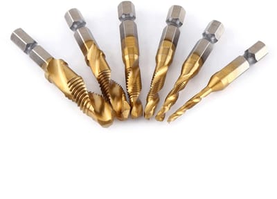 Dailygoods Countersink Tap Drill Bit Set - 6-delige set - Hoogwaardige kwaliteit - Hex shank - Voor M3-M10 - Perfect voor professioneel gebruik