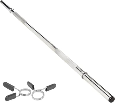 Halterstang 1.2m - 120kg max. - gekartelde grip - incl. springlocks