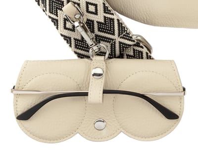 Jackie L leren briletui beige