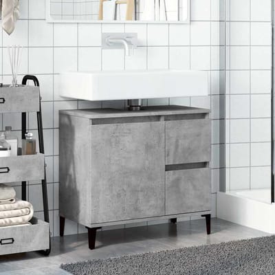 vidaXL - wastafelkast - 65x33x60 - cm - bewerkt - hout - betongrijs