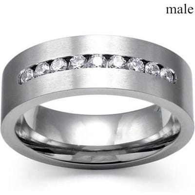 Mode Koppelringen Voor Vrouwen Hart Kristal Strass Ringen Set Mannen Cz Roestvrij Staal Ring Bruiloft Verloving Sieraden Cadeaus 7 gray