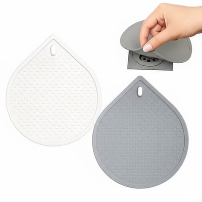 Universele stop, 2 stuks, van siliconen, 17 x 15 cm stop, badkuipstopper voor tot Ø 130 mm afvoer, wastafelstop, afvoerstopper voor badkuip, douche, wastafel, gootsteen, huishouden