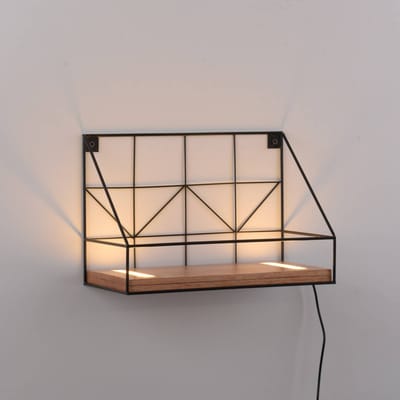 JUST LIGHT. GmbH LED wandlamp Board met houten plank, 30x15cm
