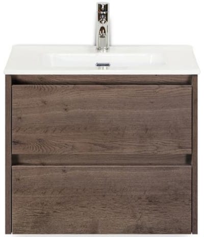 Dante Badmeubelset 60 cm - Tabacco - Keramische Wastafel Wit Cover