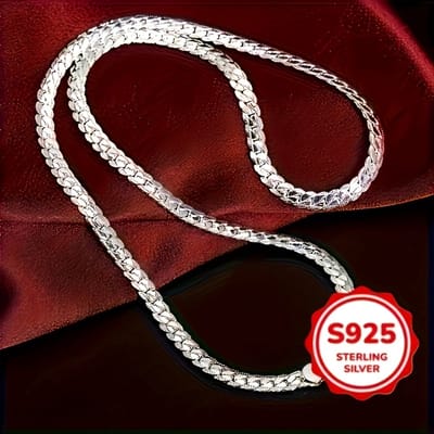 Sjika - S925 Sterling Zilveren Mannenketting – Tijdloze Schakelketting – Heren Sieraad - Cadeau voor hem