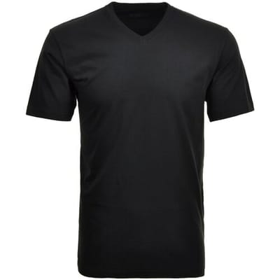 Ragman T-Shirt Uni V-Neck Single Jersey 2Pack Zwart / male