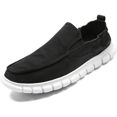 Zomer Plus Size Heren Canvas Schoenen Ademende Casual Schoenen Outdoor Antislip Sneakers Comfortabele Rijschoenen Heren Loafers 39 black