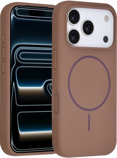 TUNIQ telefoonhoesje voor Apple iPhone 17 Pro - MagSafe siliconen backcover - Bruin