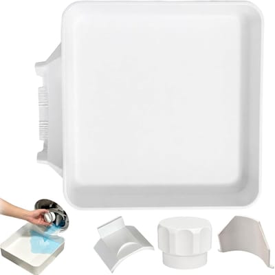 Afvoerbak voor wasmachine - 4 stuks - Wasmachine lekbak - 3D-geprinte waterdichte bak - Lekbak wasmachine - Wateropvang - Afvoer - 18cm