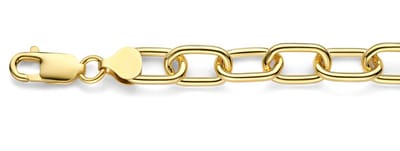 Mori Gold Filté 9,0mm brede armband, Closed-for-Ever, Ronde schakel, goud gevuld 1/20