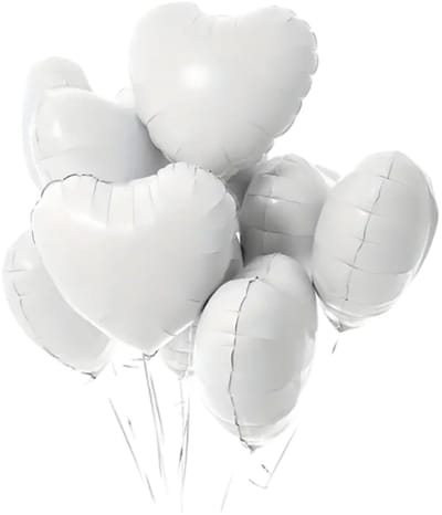 Folie Ballon Hart Zilver ( 10 stuks ) 25 cm
