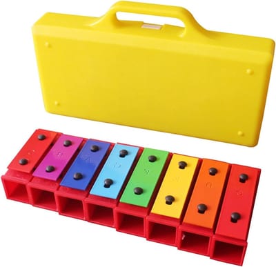 Generic Xylofoonspeelgoed voor Kinderen, Klokkenspel met 8 Toetsen, Hoogwaardige Materialen, Nauwkeurige Intonatie, Stabiele Geluidskwaliteit, Aluminium, Kunststof
