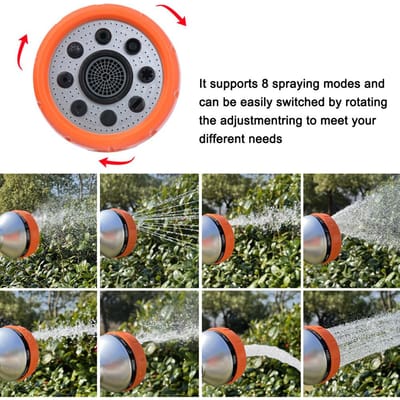 Laveur d'eau de voiture Tuyau haute pression Pulvérisateur de mousse Buse à mousse Distributeur de savon Outil d'arrosage de jardin avec 8 modes d'arrosage black