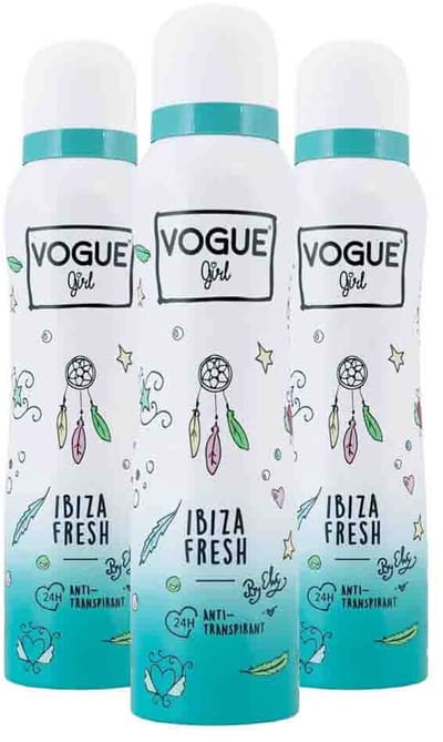 Vogue Girl Anti-Transpirant Ibiza Fresh - 3 x 150 ml - Voordeelverpakking
