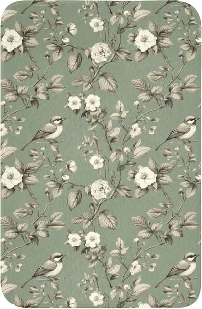 WC mat 40x60 cm - Antislip - Botanisch - Vogels - Groen - Toiletmat - Vloermat - Douchemat - Toilet tapijt - Toiletmatten