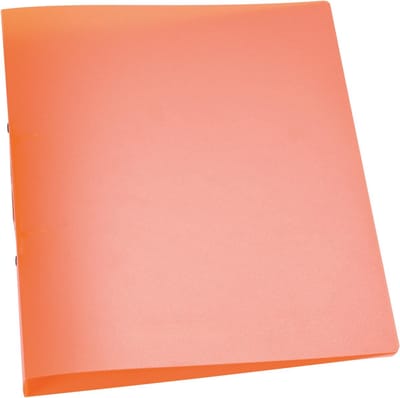 Q-CONNECT ringmap, PP, 2 ringen, 25 mm, transparant oranje 12 stuks