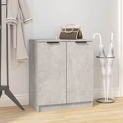 vidaXL - Schoenenkast - 59x35x70 - cm - bewerkt - hout - betongrijs