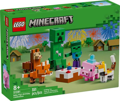 LEGO Minecraft Baby Pig's Birthday Celebration 21281, Bouwpakket, 8 jaar, Kunststof, 351 stuk(s), 379 g