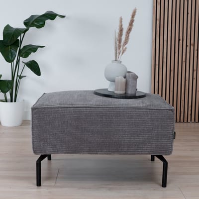 Bronx71® Hocker Kansas taupe ribstof