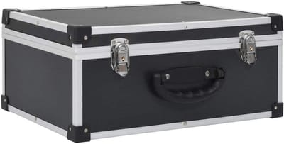 CD-koffer aluminium afwerking zwart ABS houten krat opbergbox organizer