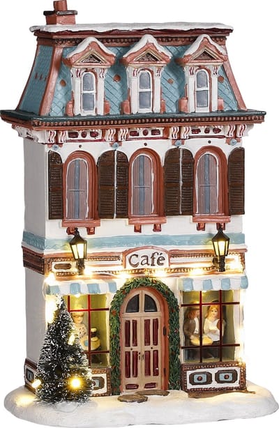Luville - Cafe battery operated - l17xb10xh26cm - Kersthuisjes & Kerstdorpen