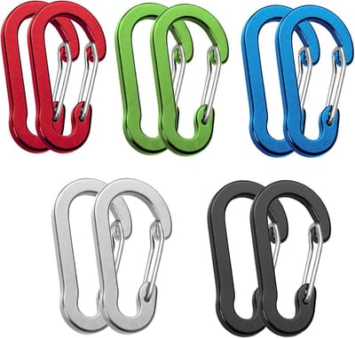 Thijox - 10 Stuks Karabijnhaken - Kleurrijke Aluminium Snelsluiting - Lichtgewicht Sleutelhanger voor Outdoor, Camping, Rugzak, Vissen, en Meer