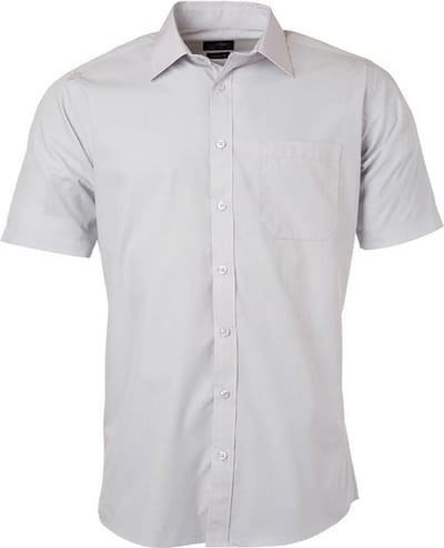 Daiber Herenshort Poplin Shirt met korte mouwen (Lichtgrijs)