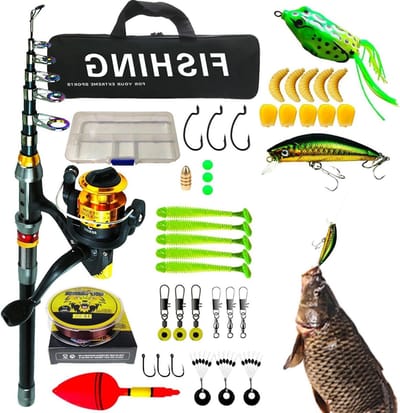 Telescopische Hengel - Uitschuifbare Set - Outdoor Vissen - Complete Inclusief Tas - 21 Meter - Niet gespecificeerd