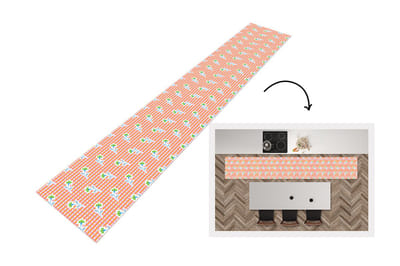 Keukenloper - Loper keuken - Bloemen - Ruiten - Patroon - 300x50 cm - Keukenloper vinyl