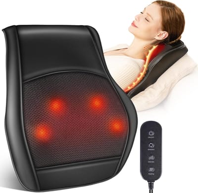 Shiatsu Massagekussen – Nekmassage & Rugmassage met Warmte, Roterende Kneedkoppen & Afstandsbediening voor Nek, Rug, Schouders en Benen