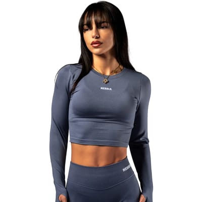 Dames-T-shirt met lange mouwen Nebbia Power Crop Top