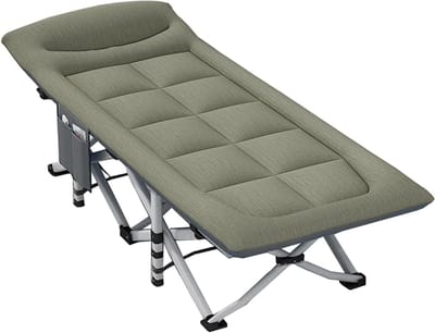Opvouwbaar Kampeerbedje Voor Volwassenen, Breed Stevig Draagbaar Slaapbedje, Opvouwbaar Kampeerbedje Met Matras, Draagbare Loungestoel Voor Buiten, Slaapwiegjes Bed