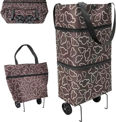 Vouwbare boodschappentrolley met wielen - Multifunctioneel, robuust en ideaal voor boodschappen en winkelen