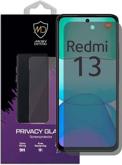 MobyDefend Screenprotector - Geschikt voor Xiaomi Redmi 13 4G - HD Privacy Glass Screensaver