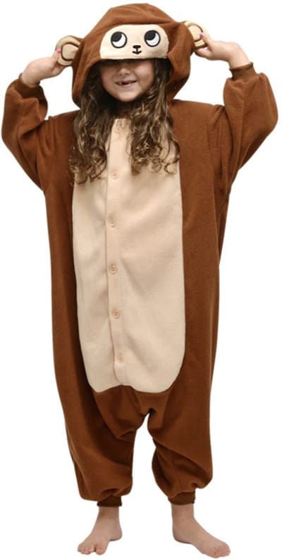 KIMU® Onesie Aap Baby Pakje - Maat 68-74 - Apenpak Monkey Kostuum Bruin Aapje Pak - Apenpakje Jungle Boxpakje Babypakje Kraamkado Festival