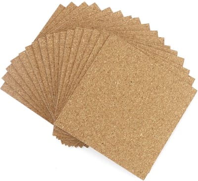 Dailygoods- Kurkbladen 17 Stuks - Zelfklevend - Vierkant 10 x 10 cm - 1 mm Dik - Tafel/Wanddecoratie - Natuurlijke Kurk - Kurkplaten
