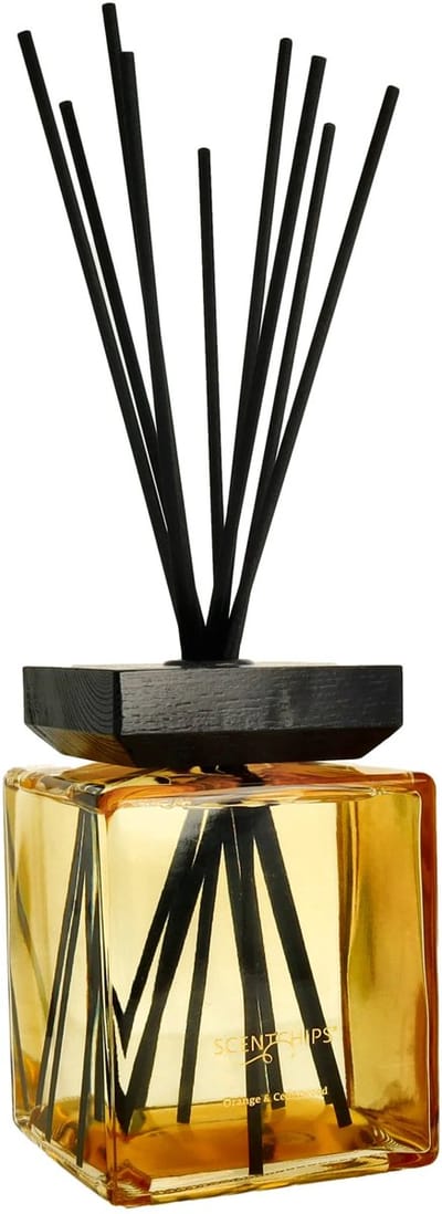 Scentchips® Geurstokjes set Square Orange & Cedarwood - Geurstokjes houder- Geurstokjes Navulling - Voorgevuld - Geurverspreider - Huisparfum - 1000ml