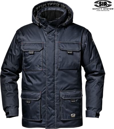 SIR SAFETY NASSAU Gevoerde Werkjas HEREN Veiligheidsjas Marineblauw - Warm Gevoerd - Ademend - Afneembare Capuchon